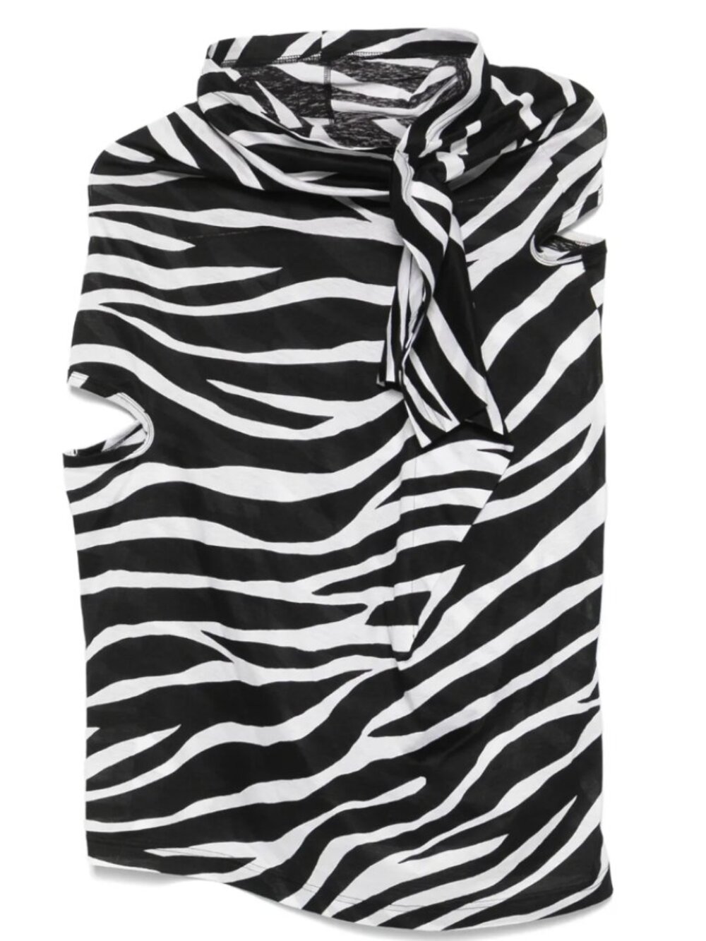 Junya Watanabe Comme des Garçons Asymmetric Zebra Print Knit Top - M